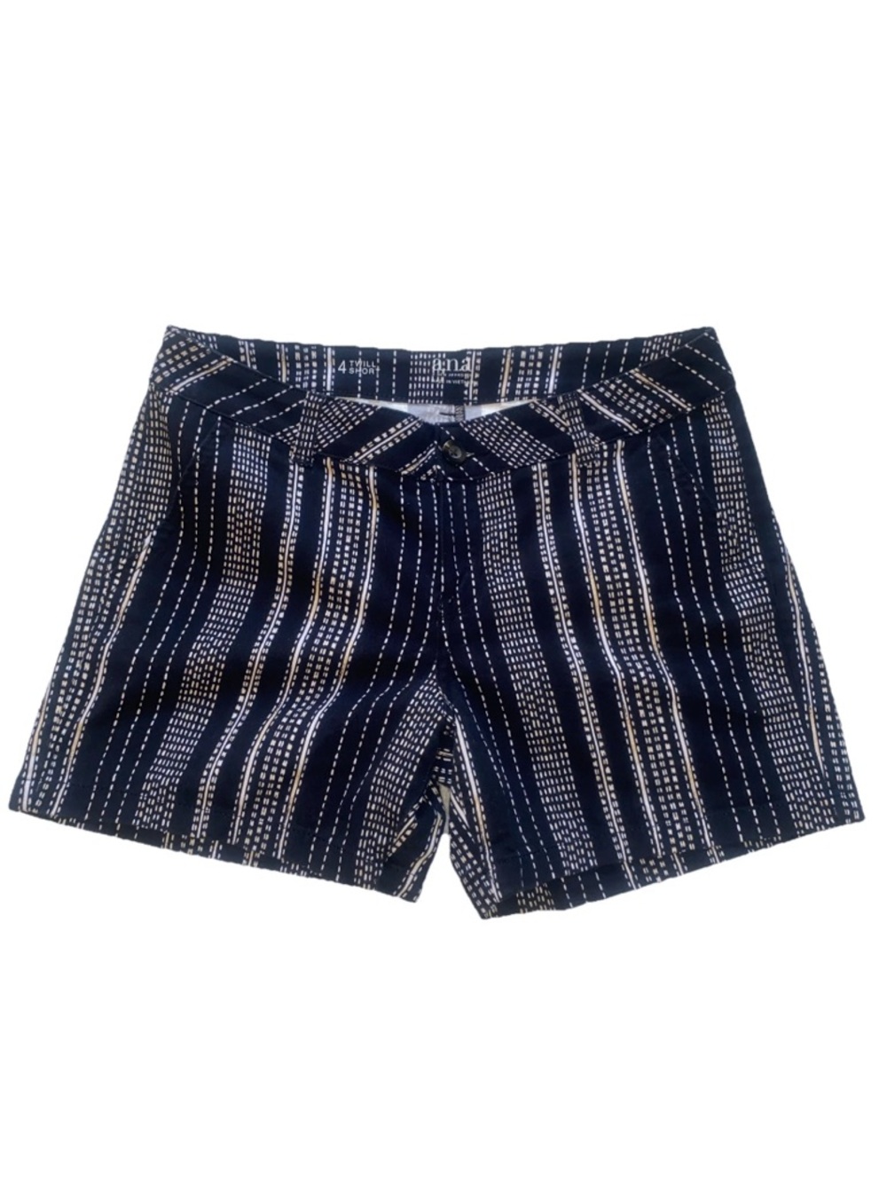 a.n.a Black and Cream Vertical Stripe Shorts